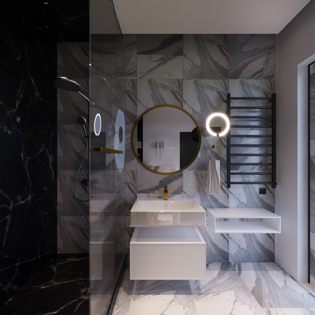 Architectural project of the family house Bathroom