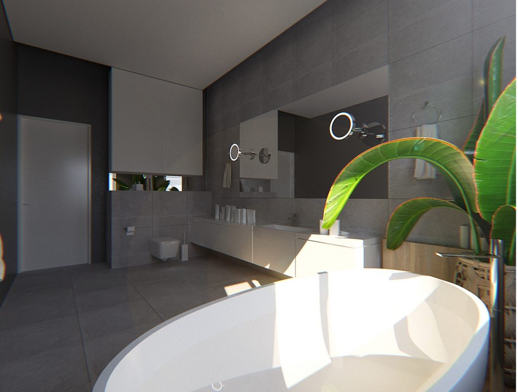 Architectural project of the family house Bathroom