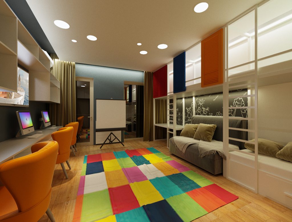 Architectural project of the family house Kidsroom