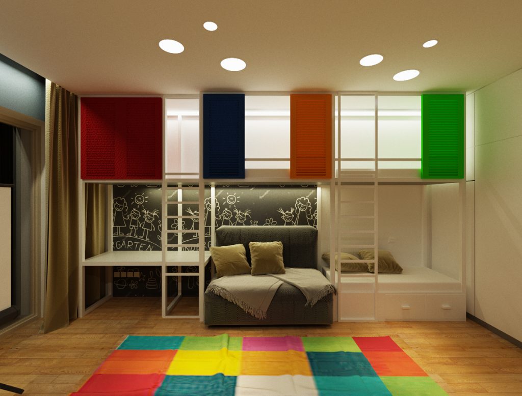 Architectural project of the family house Kidsroom
