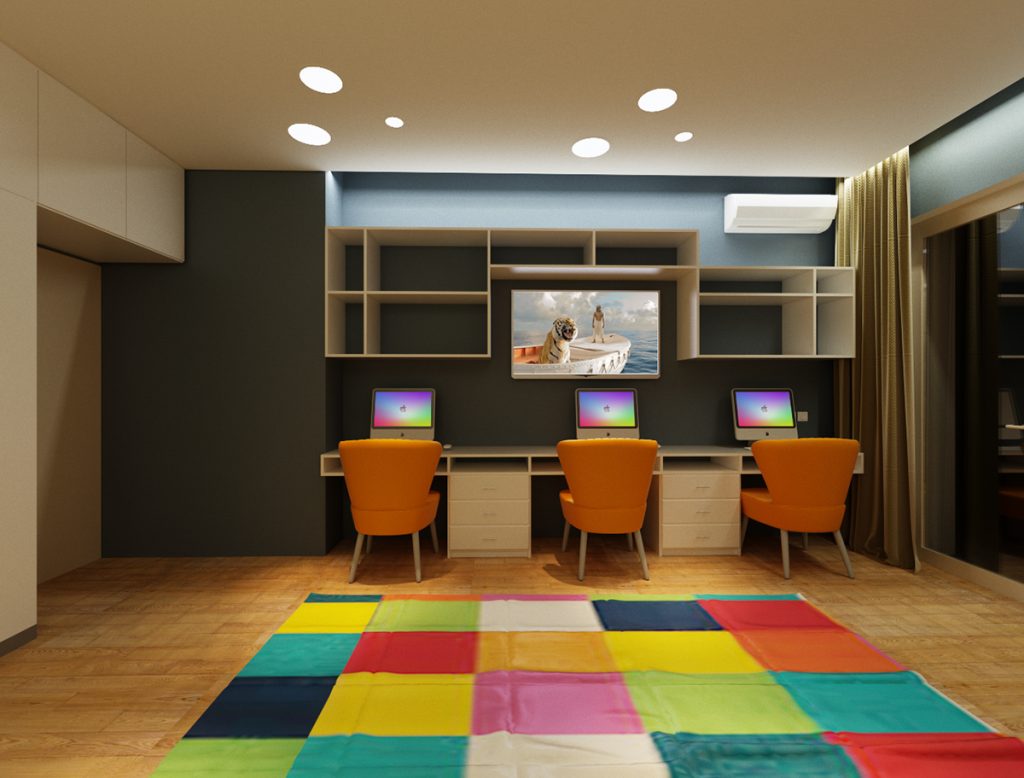 Architectural project of the family house Kidsroom